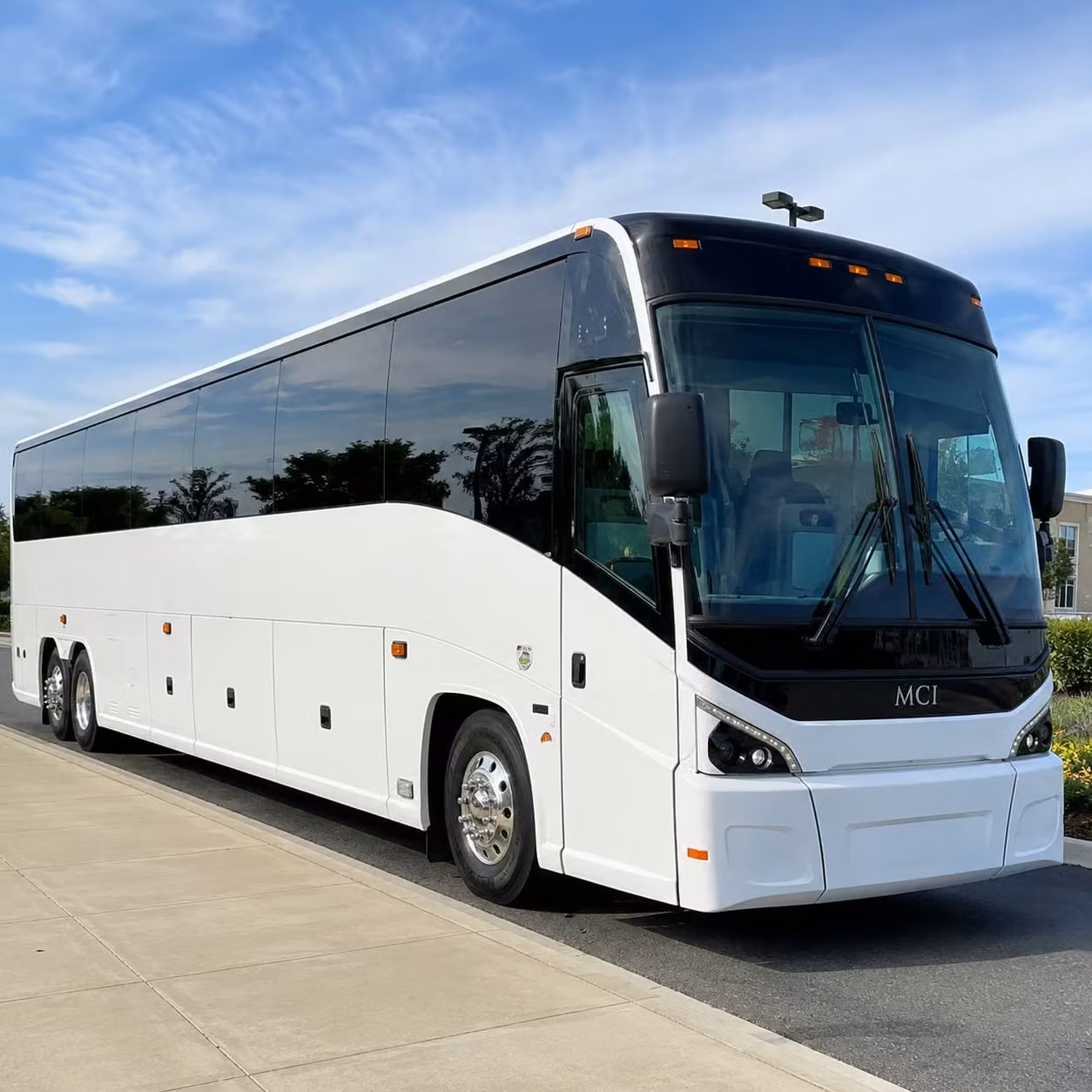 charter bus transportation to outdoor concerts at riverfront amphitheater